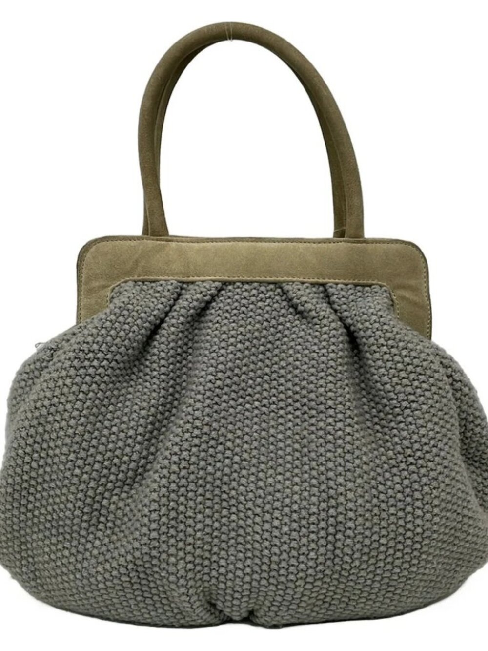 FABIANA FILIPPI Gray Gray Beige Wool Suede Handbag
